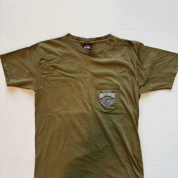 Vintage Y2K Harley Davidson 2006 Twin Cities Minneapolis MN Army Green Large Tee - Picture 2 of 6